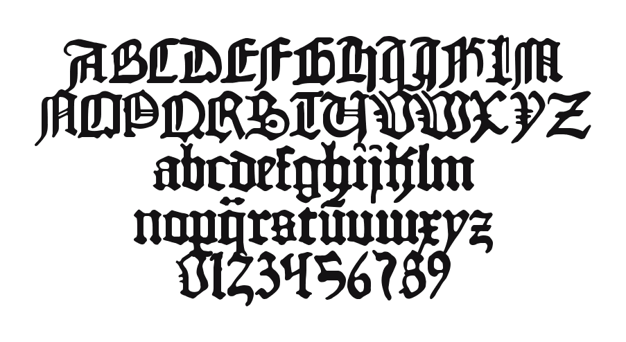 1454-Gutenberg-Bibel: every letter, A to Z and a to z, and the numbers 0 to 9