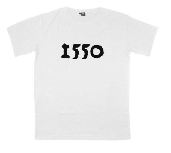 1550 printed on a t-shirt