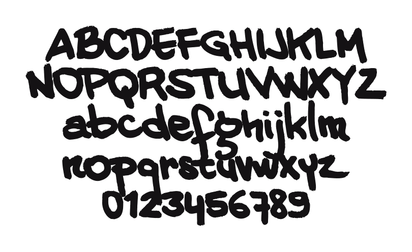 20-CENTS-MARKER-Bold: every letter, A to Z and a to z, and the numbers 0 to 9