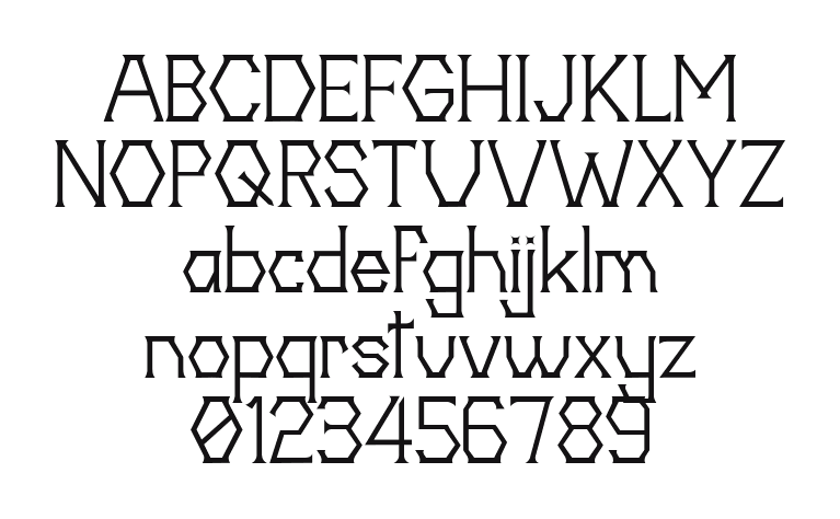 20th-Centenary-Faux: every letter, A to Z and a to z, and the numbers 0 to 9