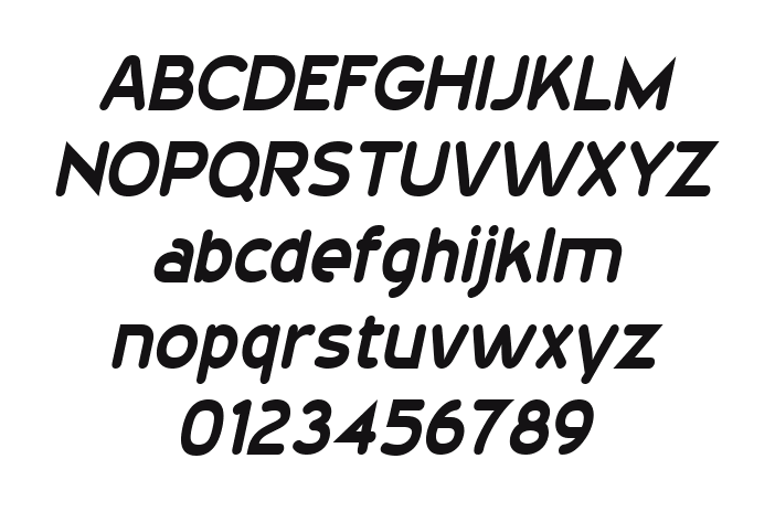 20th-Century-Font-Italic: every letter, A to Z and a to z, and the numbers 0 to 9