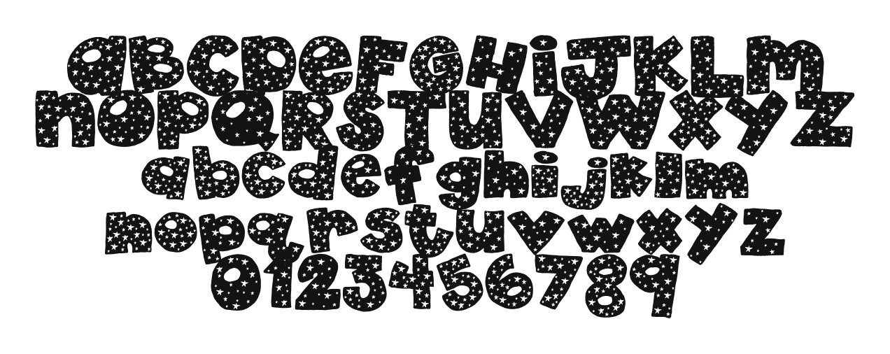 2Peas-4th-of-July: every letter, A to Z and a to z, and the numbers 0 to 9
