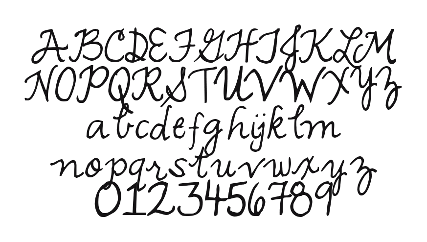 2Peas-Angelic: every letter, A to Z and a to z, and the numbers 0 to 9