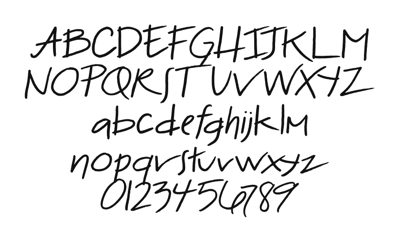 2Peas-Bad-Hair-Day: every letter, A to Z and a to z, and the numbers 0 to 9