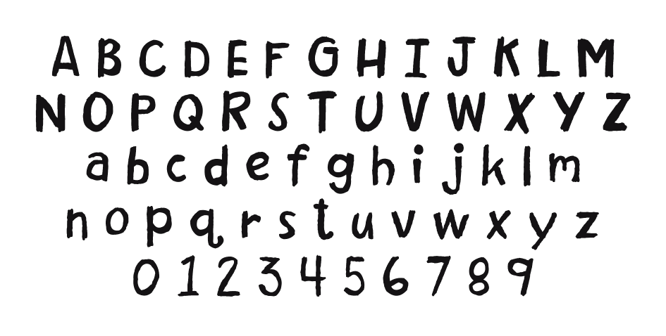 2Peas-Broken-Flower-Pot: every letter, A to Z and a to z, and the numbers 0 to 9