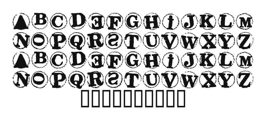 2Peas-Bullseye: every letter, A to Z and a to z, and the numbers 0 to 9