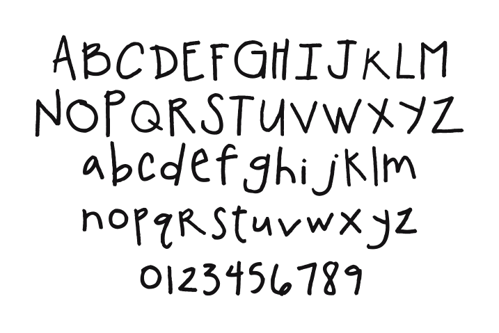 2Peas-Chicken-Shack: every letter, A to Z and a to z, and the numbers 0 to 9
