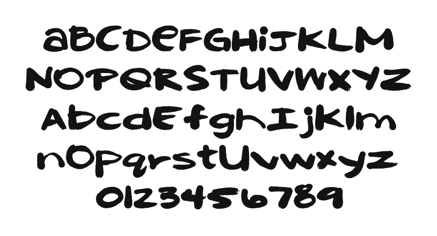 2Peas-Couch-Potato: every letter, A to Z and a to z, and the numbers 0 to 9
