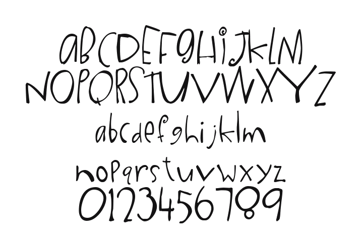 2Peas-DW-Ups-and-Downs: every letter, A to Z and a to z, and the numbers 0 to 9