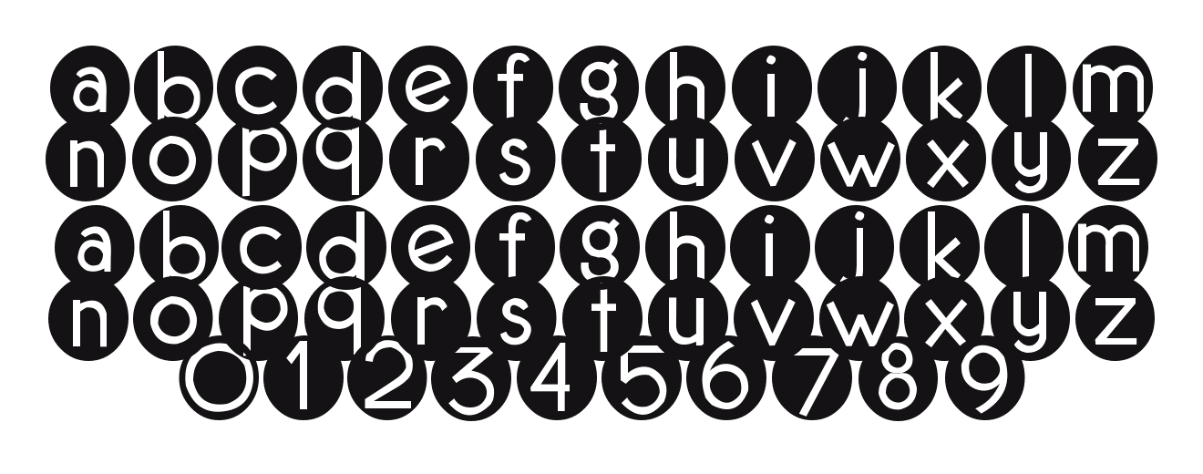 2Peas-Duck-Duck-Goose: every letter, A to Z and a to z, and the numbers 0 to 9