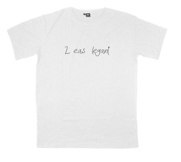 2Peas-Elegant printed on a t-shirt