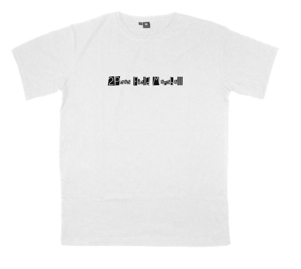 2Peas-Field-Marshall printed on a t-shirt