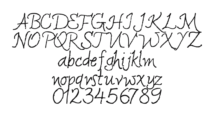 2Peas-Fiori: every letter, A to Z and a to z, and the numbers 0 to 9