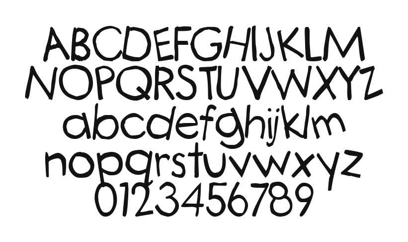 2Peas-FunnyHoney: every letter, A to Z and a to z, and the numbers 0 to 9