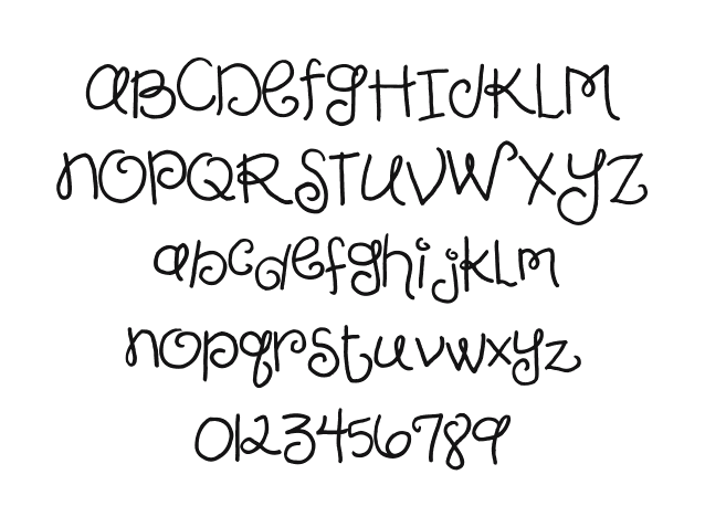 2Peas-Girly: every letter, A to Z and a to z, and the numbers 0 to 9