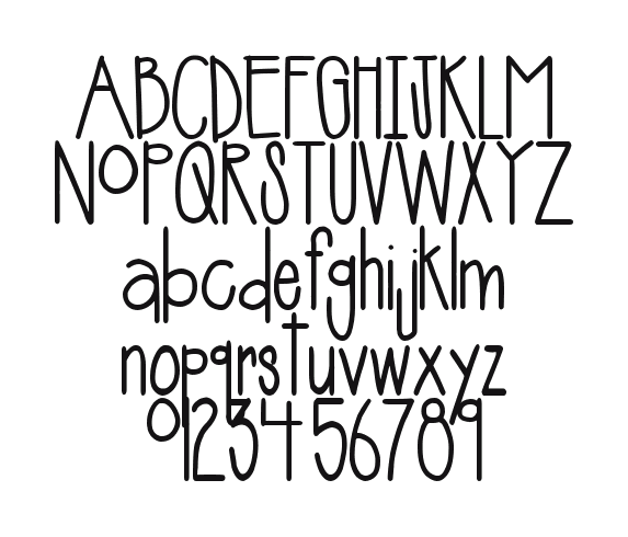 2Peas-High-5: every letter, A to Z and a to z, and the numbers 0 to 9