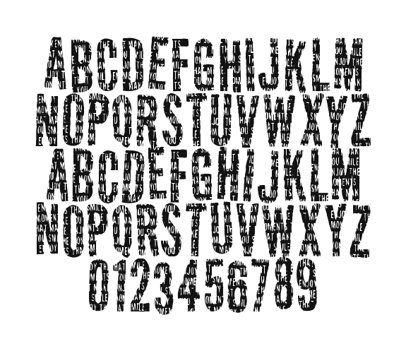 2Peas-Important-Notice: every letter, A to Z and a to z, and the numbers 0 to 9