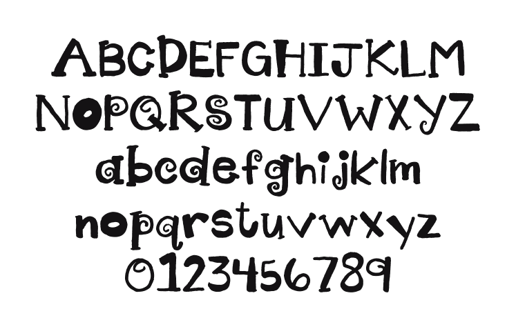 2Peas-Indecision: every letter, A to Z and a to z, and the numbers 0 to 9