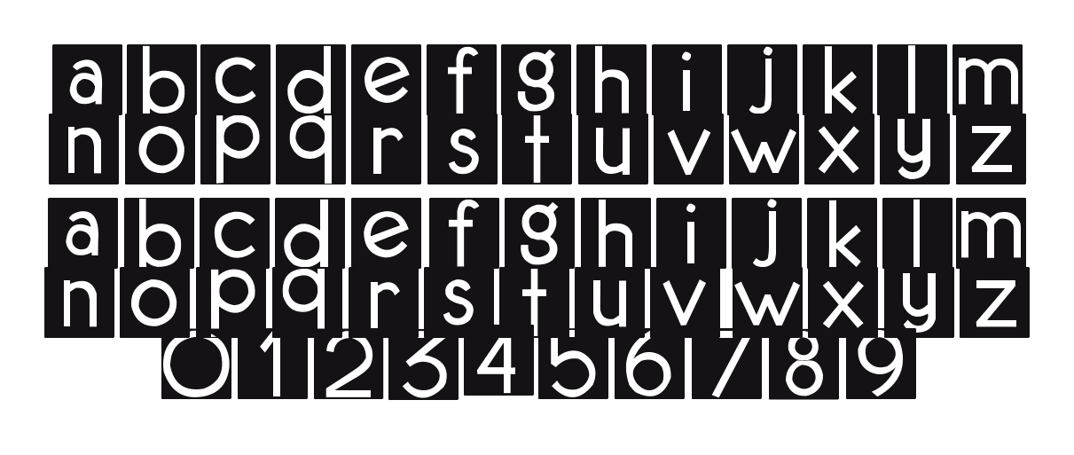 2Peas-Oxford-Street: every letter, A to Z and a to z, and the numbers 0 to 9