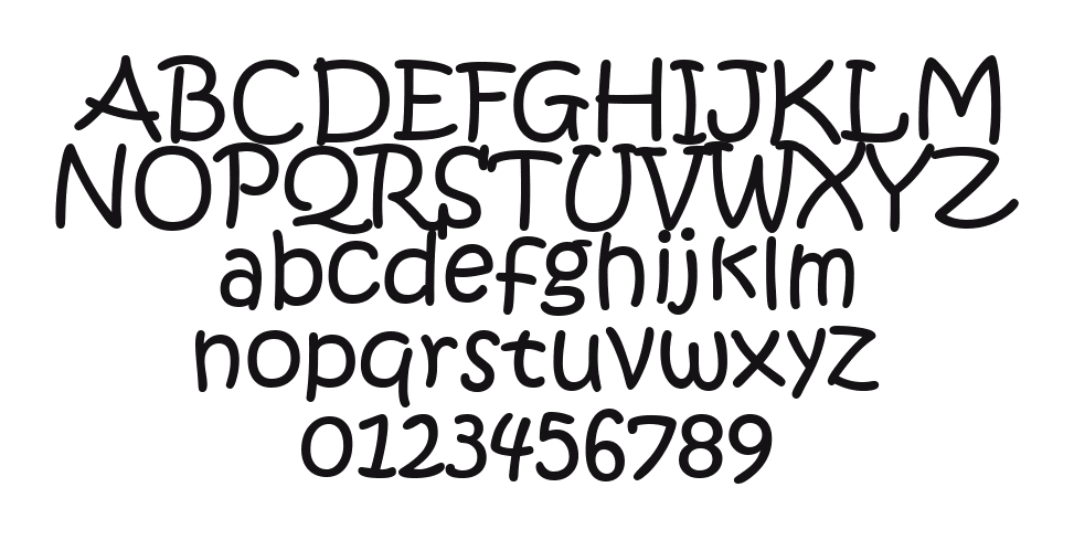 2nd-Grade-Print: every letter, A to Z and a to z, and the numbers 0 to 9