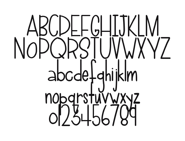 2peas-Down-Low: every letter, A to Z and a to z, and the numbers 0 to 9