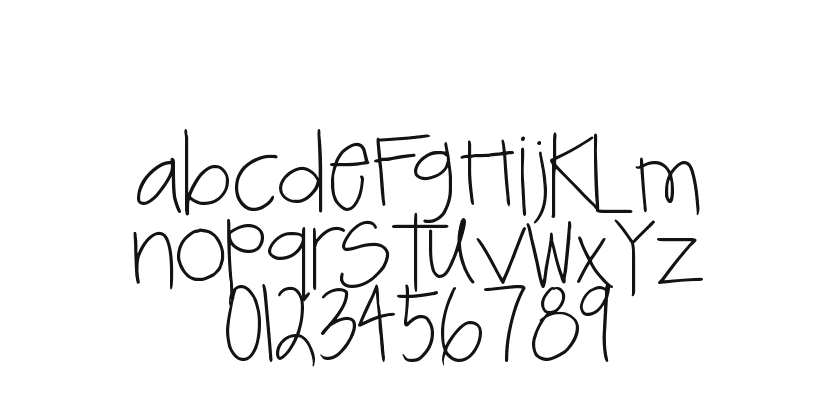 2peas-handwritten: every letter, A to Z and a to z, and the numbers 0 to 9