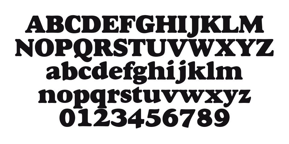 Alfredo-Heavy: every letter, A to Z and a to z, and the numbers 0 to 9