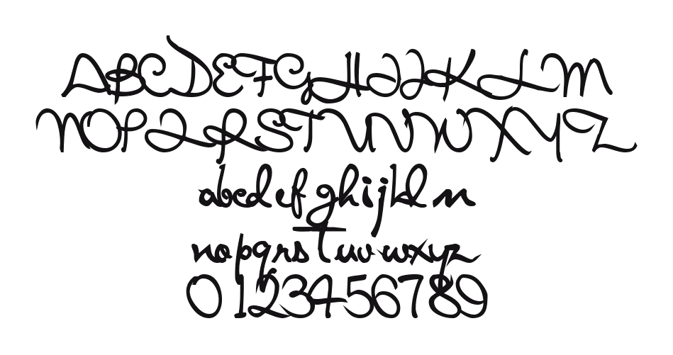 AlicoScriptSSK-Bold: every letter, A to Z and a to z, and the numbers 0 to 9