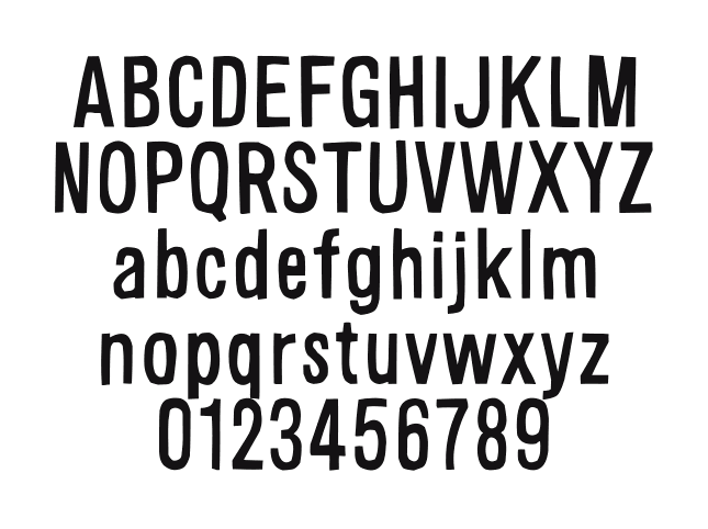 Alsina-Ultrajada: every letter, A to Z and a to z, and the numbers 0 to 9