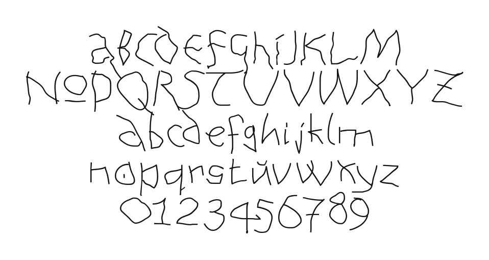 AnAlphaBetIsm-Medium: every letter, A to Z and a to z, and the numbers 0 to 9