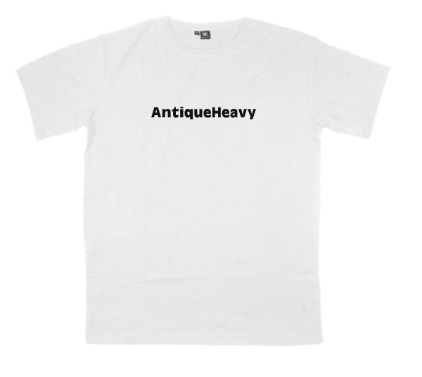 AntiqueHeavy printed on a t-shirt