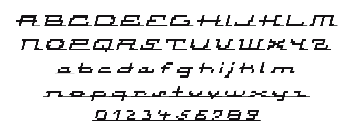 Atomic-InlineScriptItalic: every letter, A to Z and a to z, and the numbers 0 to 9
