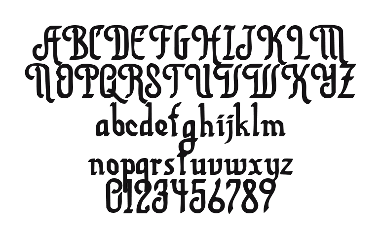 Aura-Script: every letter, A to Z and a to z, and the numbers 0 to 9