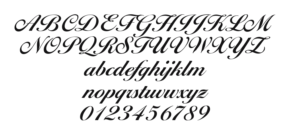 BallantinesScriptEF-DemiBold: every letter, A to Z and a to z, and the numbers 0 to 9