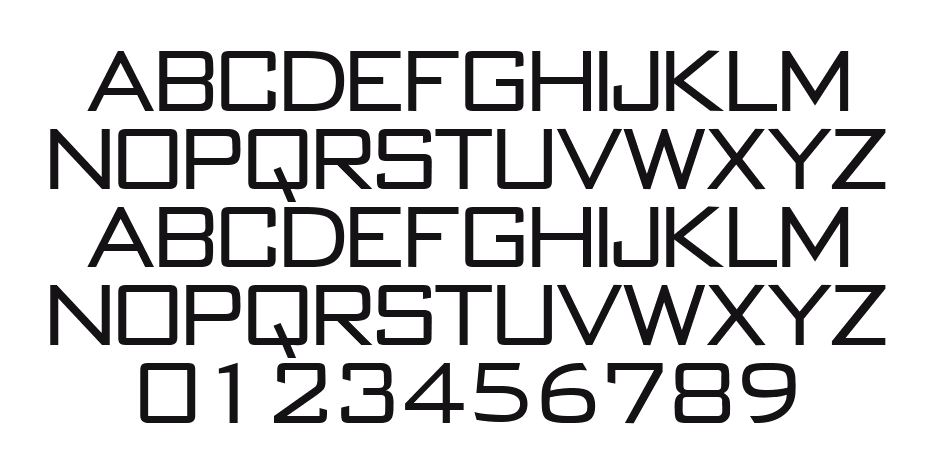 BankGothic-Regular-DB: every letter, A to Z and a to z, and the numbers 0 to 9