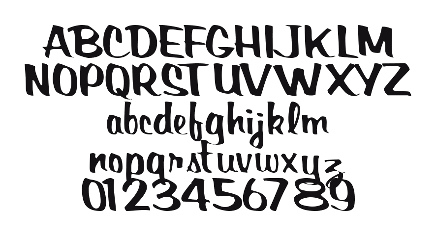 BardotScriptSSK: every letter, A to Z and a to z, and the numbers 0 to 9