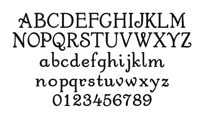 BauderieScriptSSK-Bold: every letter, A to Z and a to z, and the numbers 0 to 9