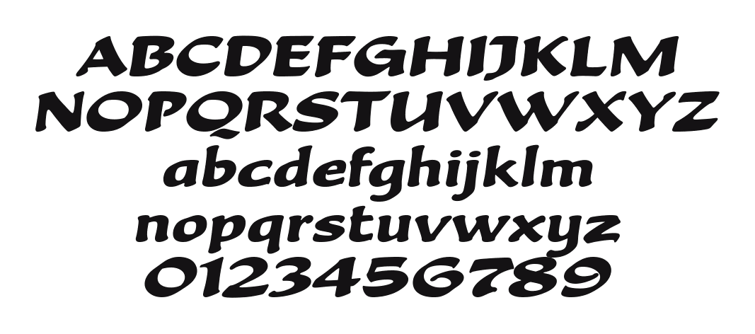BeckaScriptPlain: every letter, A to Z and a to z, and the numbers 0 to 9