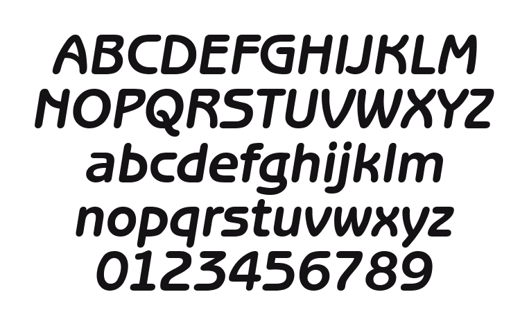 BenjaminGothic-Bold-Italic: every letter, A to Z and a to z, and the numbers 0 to 9