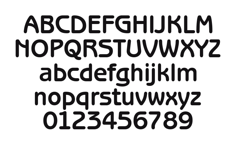 BenjaminGothic-Bold: every letter, A to Z and a to z, and the numbers 0 to 9