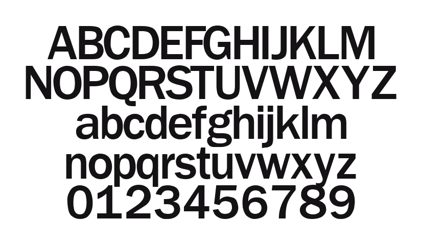 BenjaminGothicMedium: every letter, A to Z and a to z, and the numbers 0 to 9