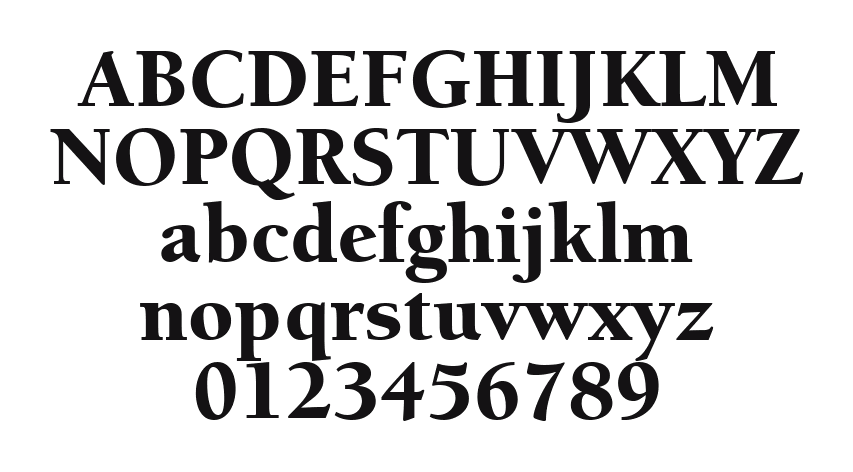 Berkeley-Retrospective-Black-SSi-Black: every letter, A to Z and a to z, and the numbers 0 to 9