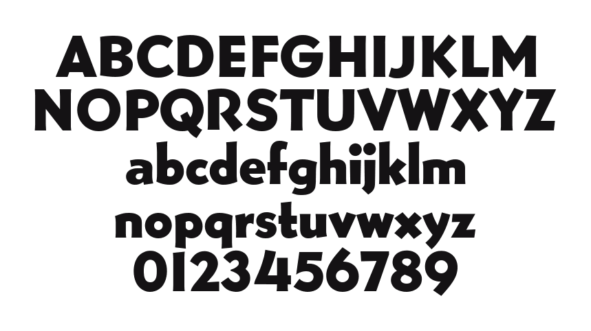 Bernhard-Gothic-Extra-Heavy: every letter, A to Z and a to z, and the numbers 0 to 9
