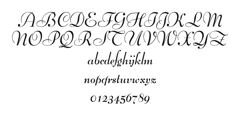 BertScriptDB-Bold: every letter, A to Z and a to z, and the numbers 0 to 9