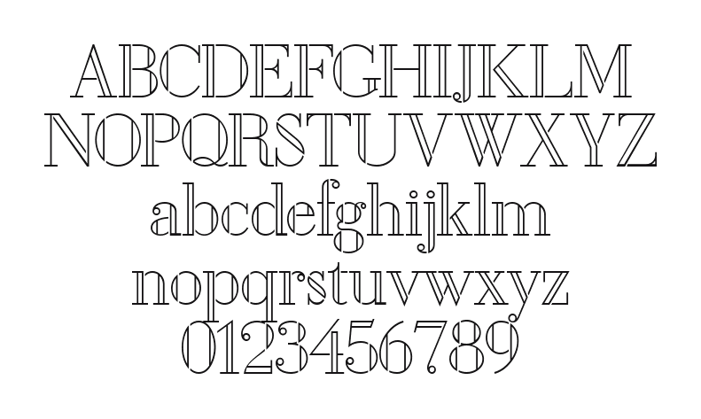 Bo-Diddlioni-Stencil-NF: every letter, A to Z and a to z, and the numbers 0 to 9