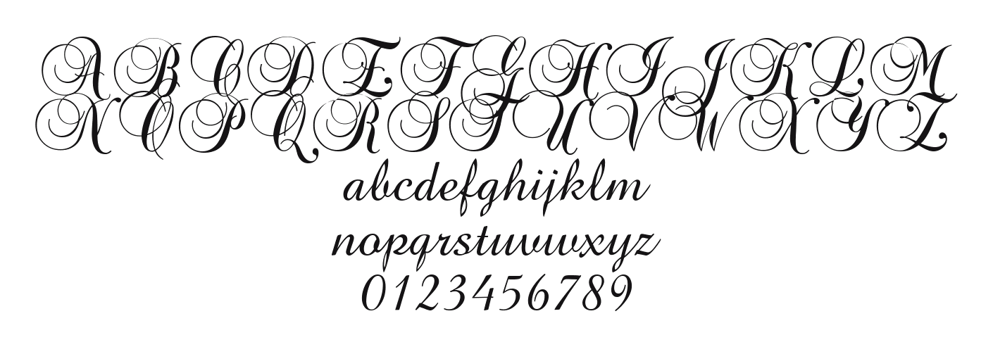 Brock-Script: every letter, A to Z and a to z, and the numbers 0 to 9