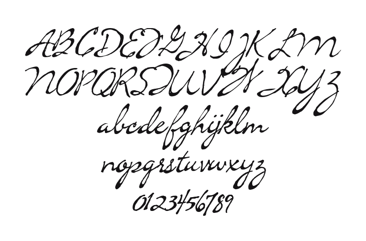 CK-Heritage: every letter, A to Z and a to z, and the numbers 0 to 9