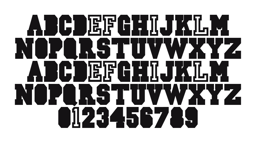 CSD-JERSEY-Norm: every letter, A to Z and a to z, and the numbers 0 to 9