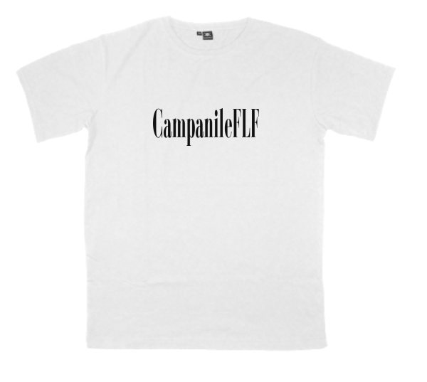 CampanileFLF printed on a t-shirt