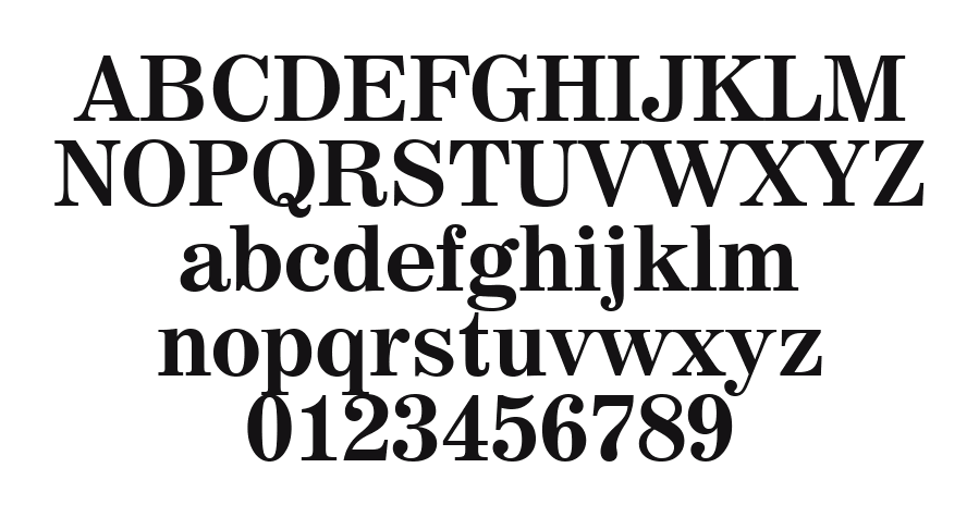Century725-BT-Bold: every letter, A to Z and a to z, and the numbers 0 to 9